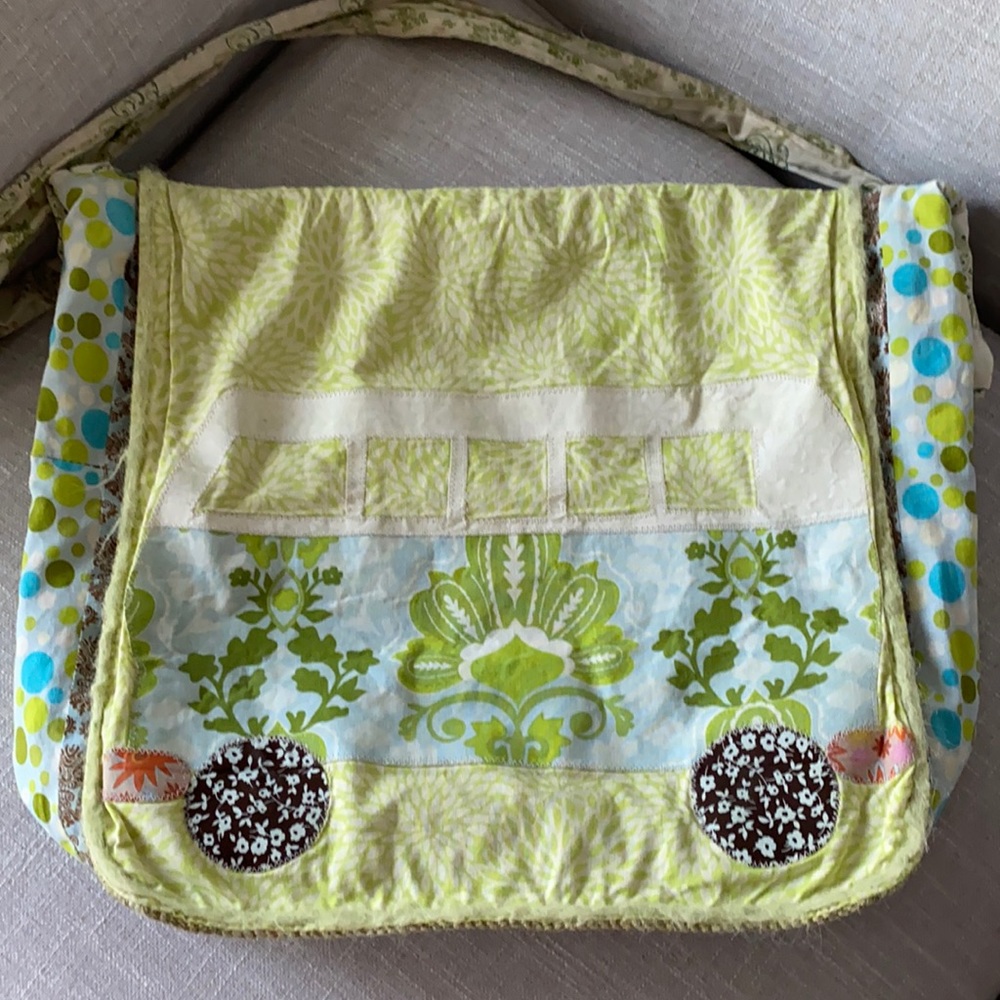 Whimsical van life messenger bag, local artist